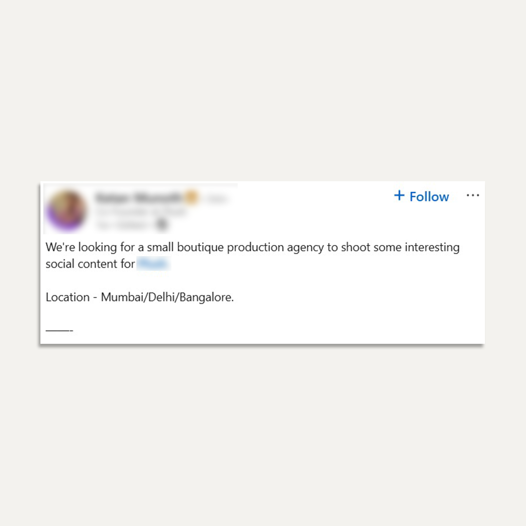 Film Making Services Lead Example